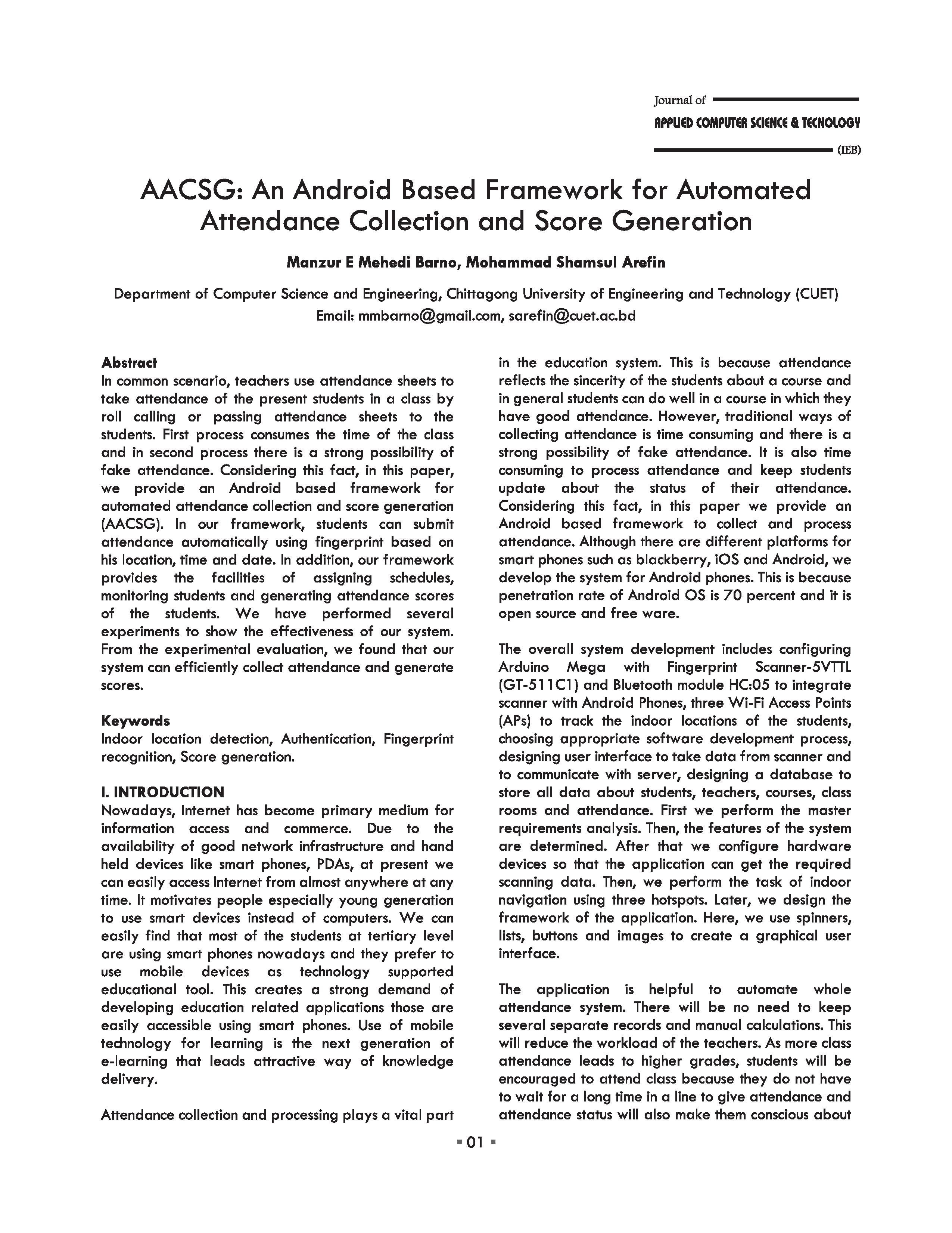 AACSG: An Android Based Framework for Automated