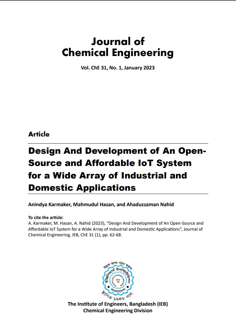 Design And Development of An OpenSource and Affordable IoT System for a Wide Array of Industrial and Domestic Applications