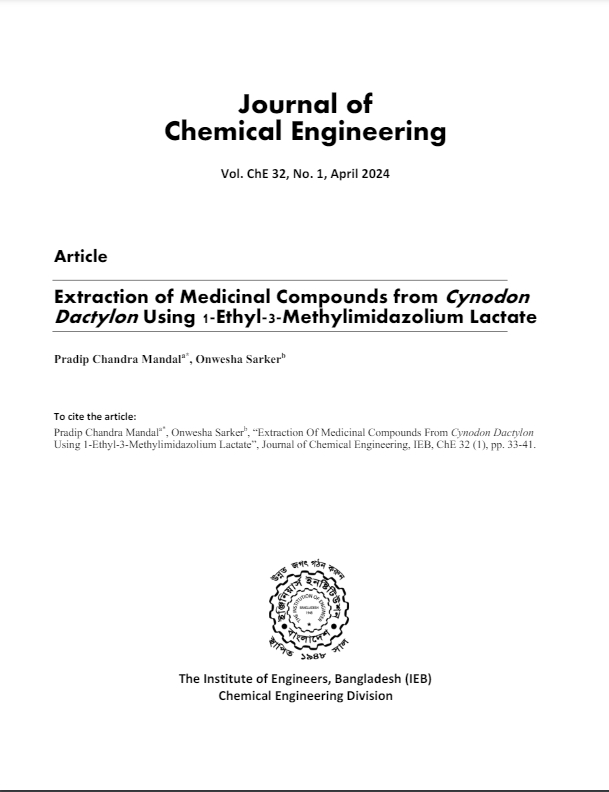 Extraction of Medicinal Compounds from Cynodon Dactylon Using 1-Ethyl-3-Methylimidazolium Lactate