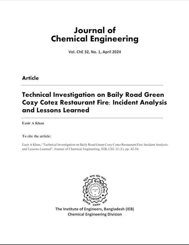 Technical Investigation on Baily Road Green Cozy Cotez Restaurant Fire: Incident Analysis and Lessons Learned