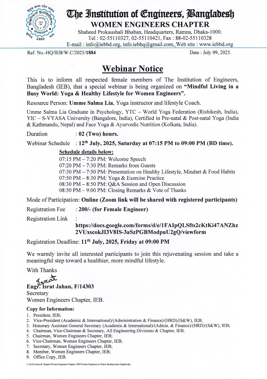 Special webinar on 