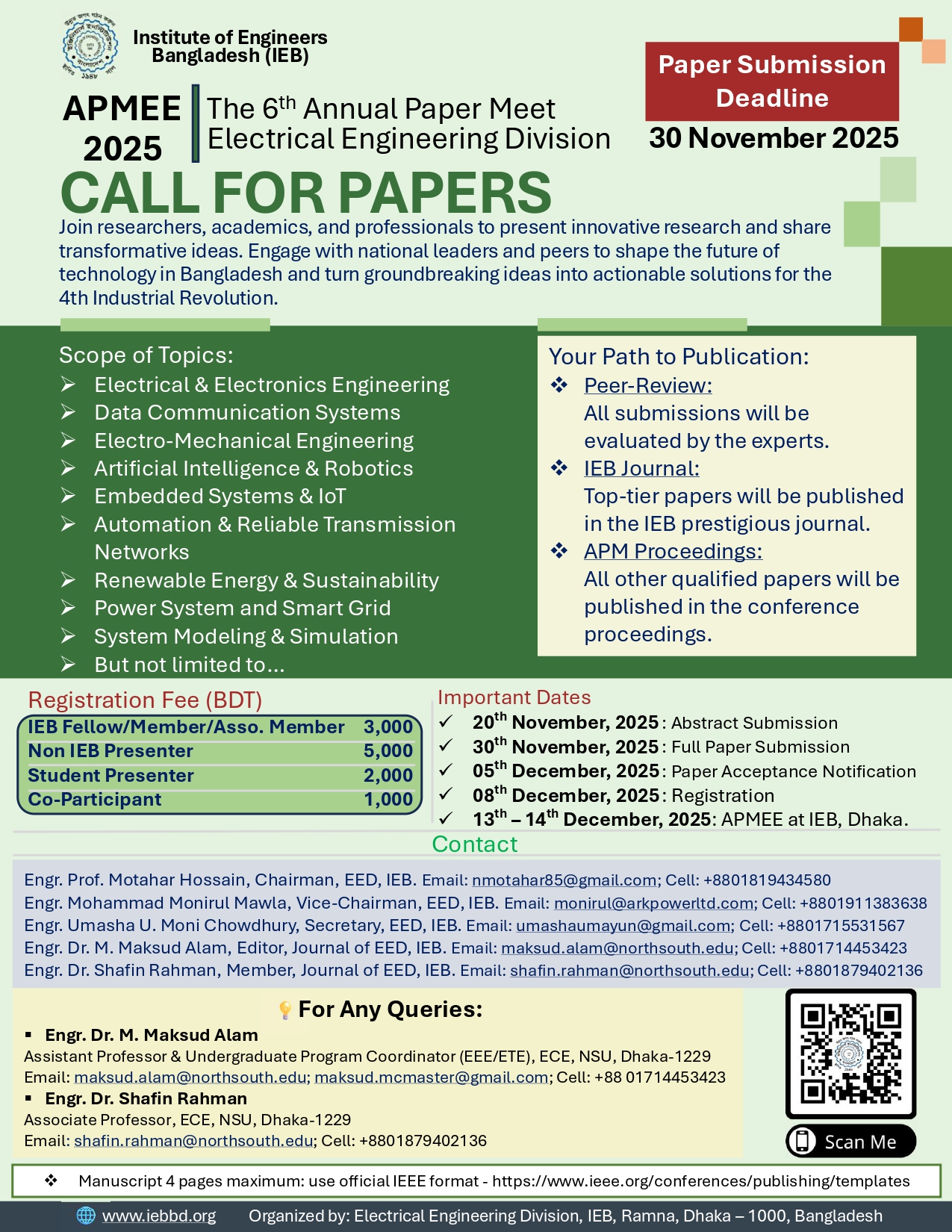 CALL FOR PAPERS | The 6th Annual Paper Meet Electrical Engineering Division
